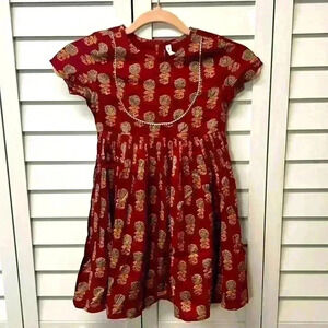Babyhug Viscose Half Sleeve Frock Dress Size 5-6Y